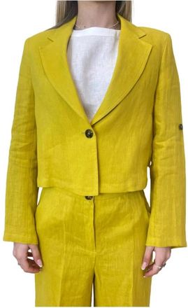 Marella Emme Jacket - Dames - Blazers - Geel - 2XL - Linnen - Jassen