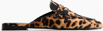 H&M Leather Loafer Mules in Beige/leopard Print at Nordstrom, Size 10