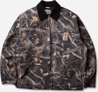 Carhartt Work in Progress Men s OG Detroit Jacket Camo Feather Tree (Heavy Stone Wash)