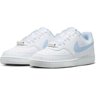 Nike Court Vision Low Sneaker in White/Hydrogen Blue at Nordstrom Rack, Size 8.5