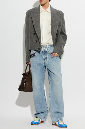 Maison Margiela Wide-Leg Jeans, Mens, Light Blue