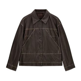 Guess Denise Tokyo PU Jas - Dames - Leren en Su&egrave;de Jassen - Bruin - XS - Polyester - Jassen