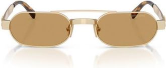 Miu Miu 52mm Oval Sunglasses in Ancient Gold /Brown at Nordstrom