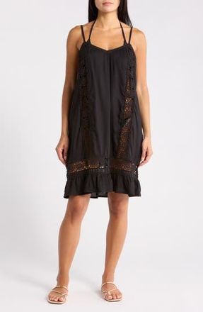 Abound Open Knit Inset Minidress in Black at Nordstrom Rack, Size X-Small