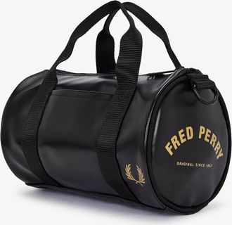 Fred Perry Mens 774 Mini Barrel Bag in Black Recycled Material - One Size