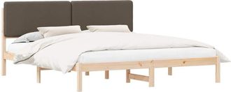 vidaXL Estructura De Cama Con Cabecera Tapizada Taup&eacute; 200 X 200 Cm Vidaxl