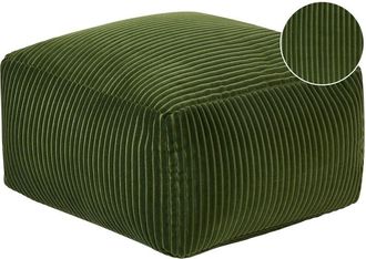 Beliani Puf De Pana Verde Oscuro 50 X 30 Cm Bolas Eps Reposapi&eacute;s Relleno S&oacute;lido Mukki