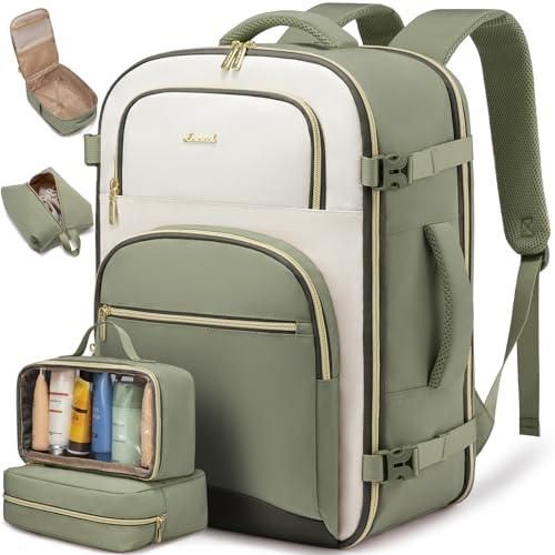 LOVEVOOK Sac à Dos De Voyage Femme – Cabine Avion 44x30x20 Cm – Imperméable – Compartiment Ordinateur 17.3″ – Sac à Chaussures Et Trousse Inclus