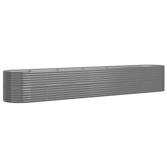 vidaXL Jardinera Arriate Acero Galvanizado Gris 440x80x68 Cm Vidaxl
