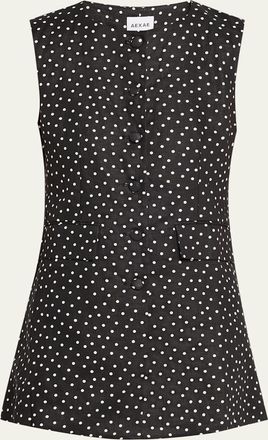 Aexae Polka Dot Button-Front Mini Dress
