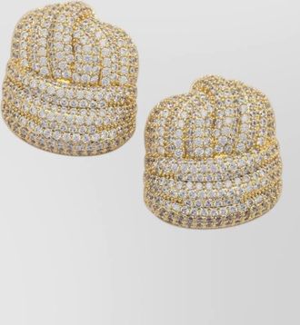 Self Portrait crystal knot earrings