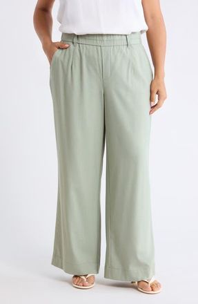 Wit & Wisdom Skyrise High Rise Wide Leg Pants in Eucalyptus at Nordstrom, Size 3X