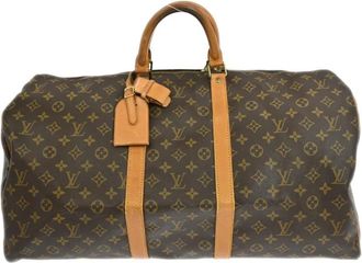 Louis Vuitton Pre-owned Weekend Bags, female, Brown, Size: ONE SIZE Pre-owned Vintage Monogram Keepall Travel Bag