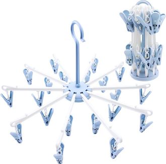 OEM Secador Plegable - 40 Pinzas - Pl&aacute;stico - Para Calcetines Y Ropa Interior - 2 Unidades - Azul