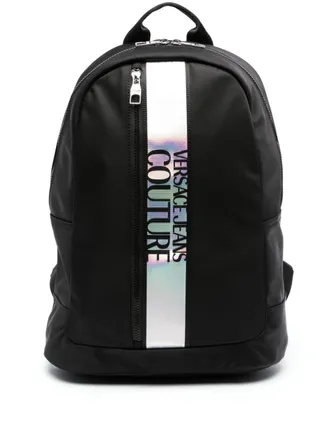 Versace Jeans Couture logo-stripe laptop backpack - men - Polyamide/Polyester - OS - Black