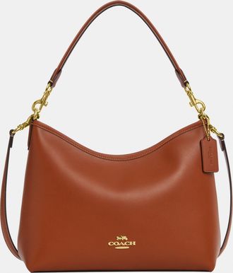 Coach Womens Laurel Shoulder Bag in Smooth Grain Leather - Beige - One Size