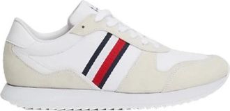 Tommy Hilfiger Schoenen, Heren, Wit, 40 EU, Sneaker met profiel en signature-tape