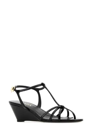 Prada Womens Black Leather Sandals Nero Sandali