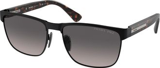 Prada PR 66ZS Polarized 1AB09G Mens Sunglasses Black Size 58