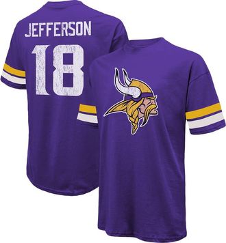 Majestic Threads Mens Majestic Threads Justin Jefferson Purple Minnesota Vikings Name & Number Oversize Fit T-Shirt at Nordstrom, Size Xx-Large