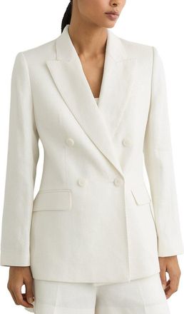 Reiss Alyx Linen-Blend Double Breasted Suit Jacket