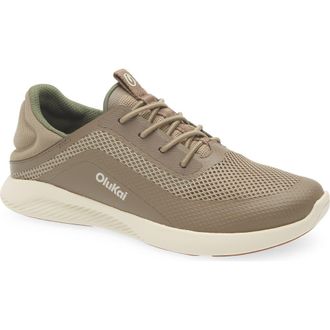 Olukai Kialoa Convertible Lace-Up Waterproof Sneaker in Clay /Mustang at Nordstrom, Size 11.5