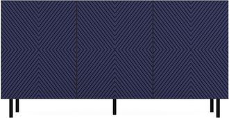 Topeshop Cami - Aparador 3 Puertas Glamour - 150x40x78cm - 4 Nichos De Almacenaje - Frentes De Lamas