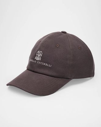 Brunello Cucinelli Logo Denim Baseball Cap