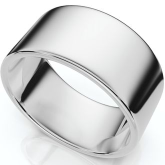 Pompeii3 10mm Flat High Polished Wedding Band 950 Platinum Size Selectable