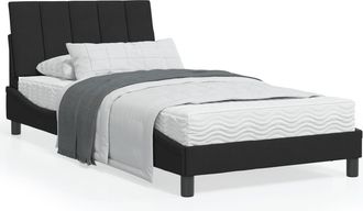 vidaXL Cama Con Colch&oacute;n Terciopelo Negro 100x200 Cm Vidaxl