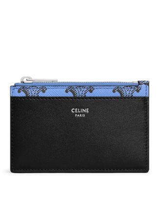 Celine ZIP-UP CARD HOLDER IN TRIOMPHE CANVAS AND LAMBSKIN - Celine - Man