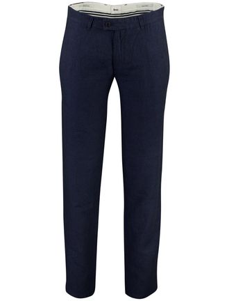 Brax Chino Brax Fabio donkerblauw linnen wijde fit