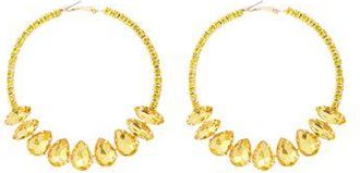 8 by YOOX EMBELLISHED HOOP EARRINGS