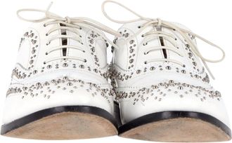Churchs Studded Brogues in White Leather