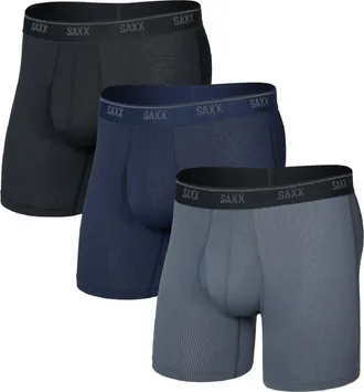 Saxx Mens Quest Quick-Dry Boxer Briefs Multi-Colored XXL