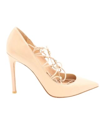 Mario Valentino Valentino Lace-up Gladiator Pumps in Nude Patent