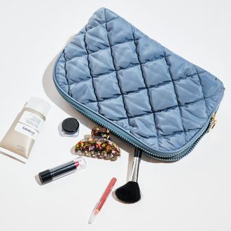 Urban Expression Cloud Kiss - Quilted Puffer Nylon Cosmetic & Travel Organizer Dome Pouch in Dusty Blue at Nordstrom