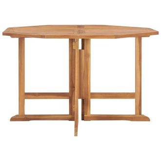 Berkfield Home Durable Folding Garden Dining Table 110x110x75 cm Solid Wood Teak in Brown | Size: 110 x 110 x 75 cm