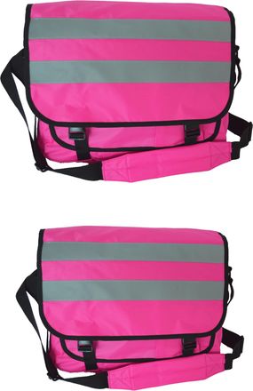 Generic Hi Vis Pink Messenger Shoulder Bag, Womens Safety Reflective, High Visibility, Cycling Work PPE, 2-Pack Set Bundle