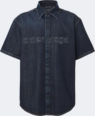 Balenciaga Camicia di jeans con logo