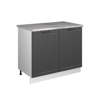 Vicco Mueble Bajo Para Fregadero Fame-line, Gris Oscuro/blanco, 100 Cm, Et M&aacute;rmol, Vicco