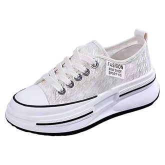 Generic Womens Fashion Platform Sneakers Breathable Mesh Casual Walking Shoes Lightweight Comfortable Lace Up Design Ladies Trainers Size 7 Running Women for 