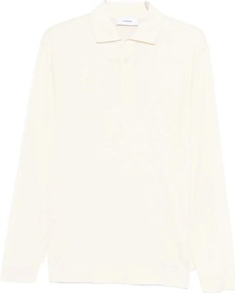 Lardini Tops, Heren, Beige, M, Katoen, Polo shirt van katoen-zijde mix