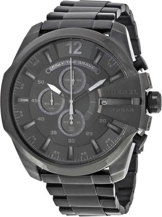 Diesel Mega Chief Chronograph Black Dial Mens Watch DZ4355