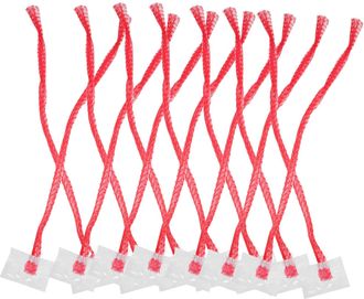 Generic 100pcs Red Mesh Fruit Bags with White Label Thickened 40cm Net Produce Bags for 1-2lbs Fruits and Vegetables Reusable Vegetable Mesh for Grocery and R