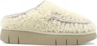 Mou Van Slipper - Dames - Pantoffels - Wit - 39 EU - Leer - Schoenen
