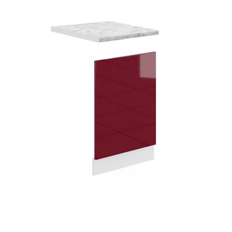 Vicco Panel Frontal R-line, Rojo Burdeos Alto Brillo, 45 Cm, Et M&aacute;rmol