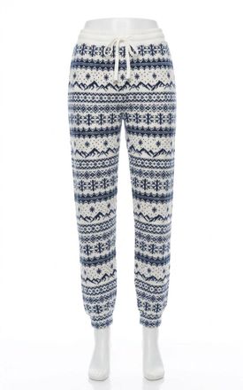 Z Supply Twilight Fairisle Jogger In Vanilla Ice