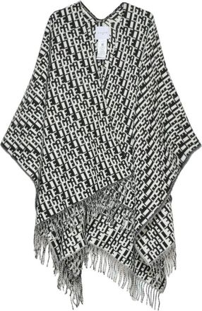 Ga&euml;lle Paris Wollen jas met All Over Print - Dames - Ponchos - Zwart - ONE Size - Wol - Jassen