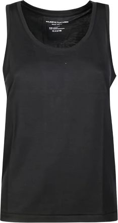 Majestic Filatures jersey tank top - women - Fabric - 3 - Black